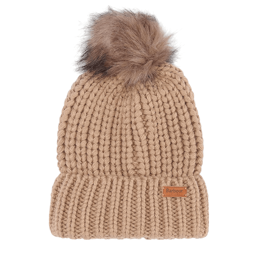 Barbour Saltburn Faux Fur Pom Pom Beanie